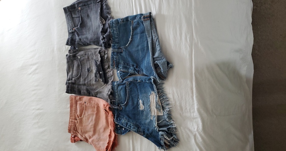 We The Free Blue Denim Shorts